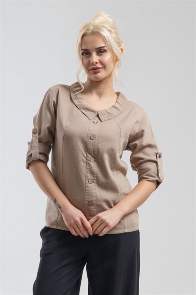 Bold & Young Kadın Bej Bebe Yaka Kol Britli Aksesu