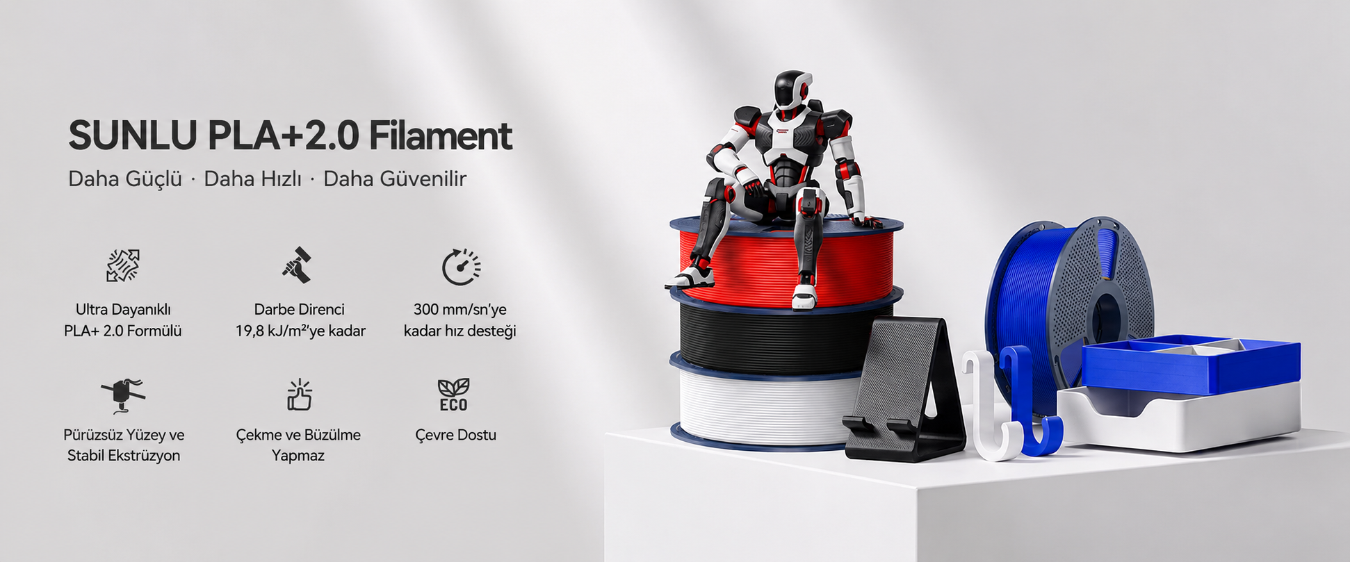 SUNLU PLA+ 2.0 Filament Ürün Banner