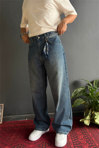 Mid Blue Wide Leg Jean 