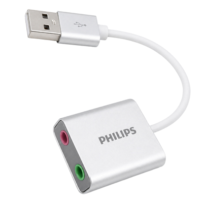Philips Philips SWR1656Y/93 USB Harici Stereo Ses Kartı Dönüştürücü Adaptör 3.5Mm Mikrofon Hoparlör Çıkışlı - Usb Ses Kartı