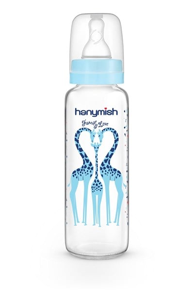 Hanymish Cam Biberon 240 ml 0-6 Ay - Mavi