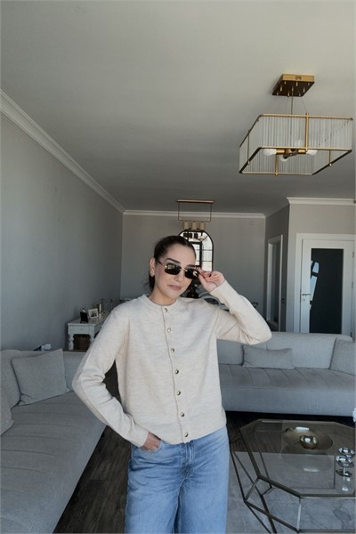 Gold Düğmeli Hırka