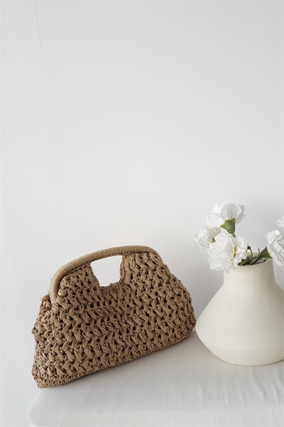 Hasır Clutch Çanta
