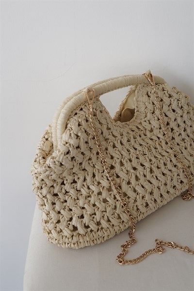 Hasır Clutch Çanta