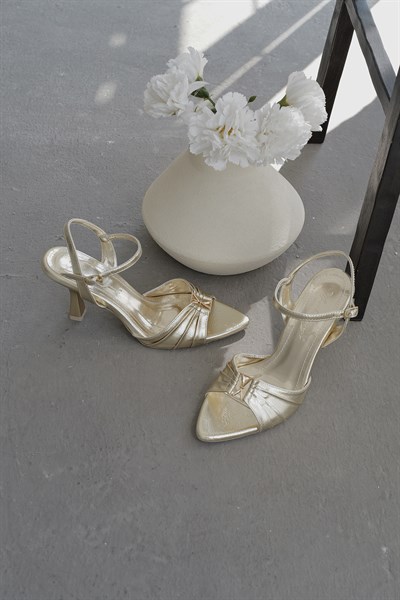 Drape Model Topuklu Topuklu Ayakkabı