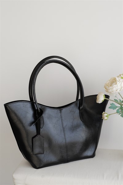 Fermuarlı Oval Omuz Çanta