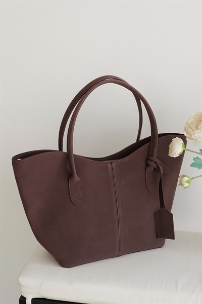 Fermuarlı Oval Omuz Çanta