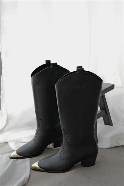 Gold Detaylı Western Çizme