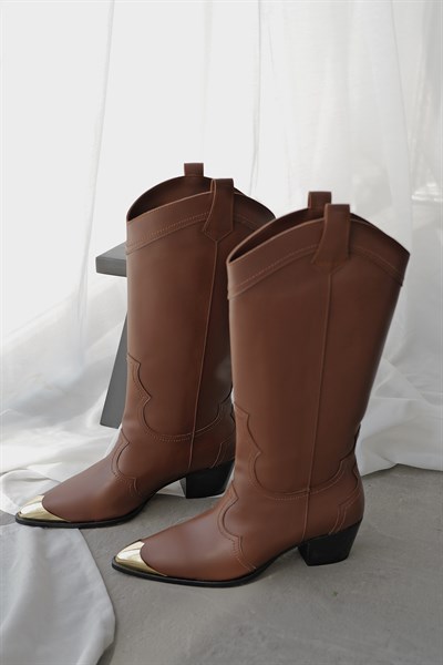 Gold Detaylı Western Çizme