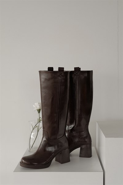 Kalın Topuk Uzun Çizme