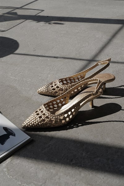 Örgü Model Topuklu Ayakkabı