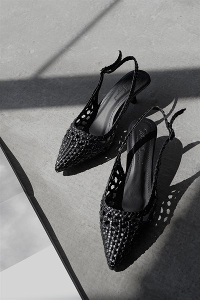 Örgü Model Topuklu Ayakkabı