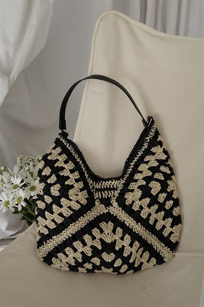 Örgülü Hasır Çanta
