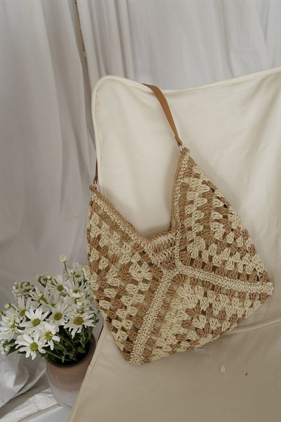 Örgülü Hasır Çanta
