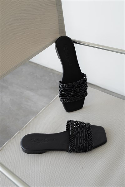 Örme Bantlı Düz Terlik