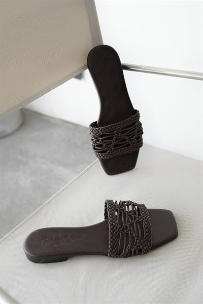 Örme Bantlı Düz Terlik