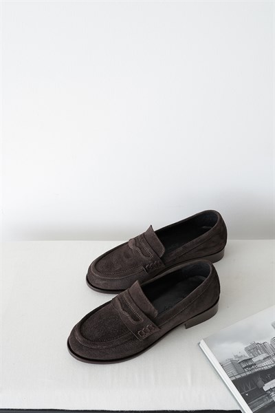 Süet Düz Taban Loafer
