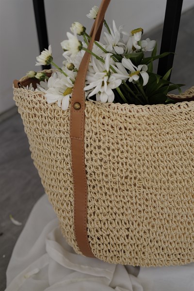 Uzun Askılı Hasır Çanta