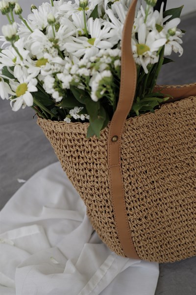 Uzun Askılı Hasır Çanta