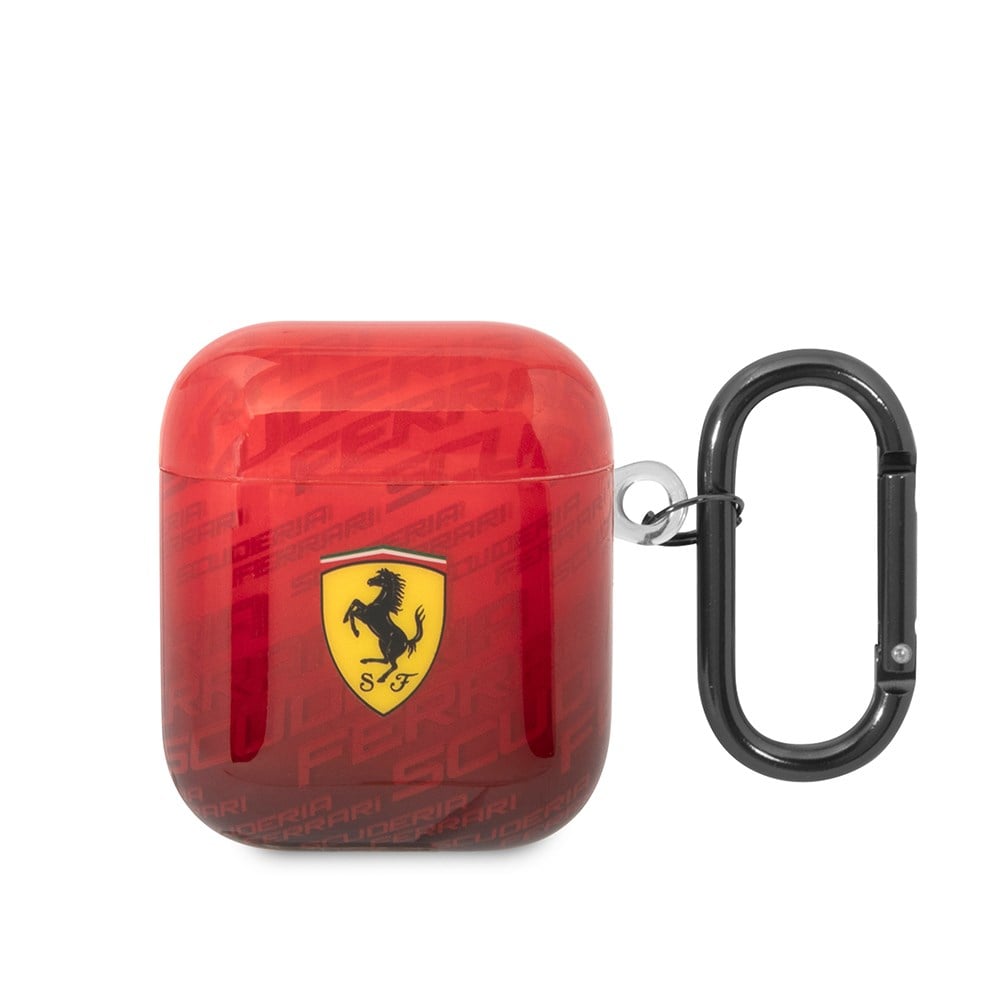 Apple Airpods Kılıf Ferrari Orjinal Lisanslı IML Baskılı Klasik Logolu SF Desenli TPU Kılıf