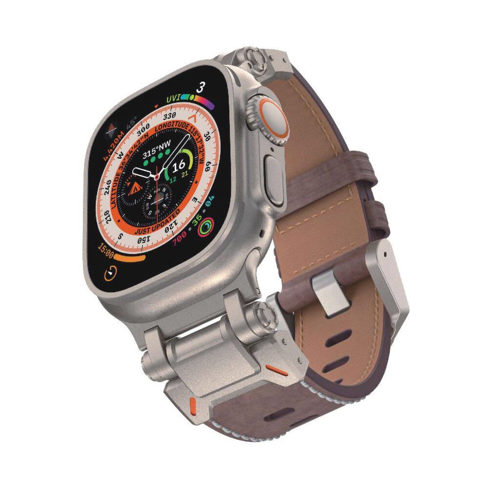 Apple Watch 44mm Zore KRD-114 Metal Başlıklı Silikon Kordon