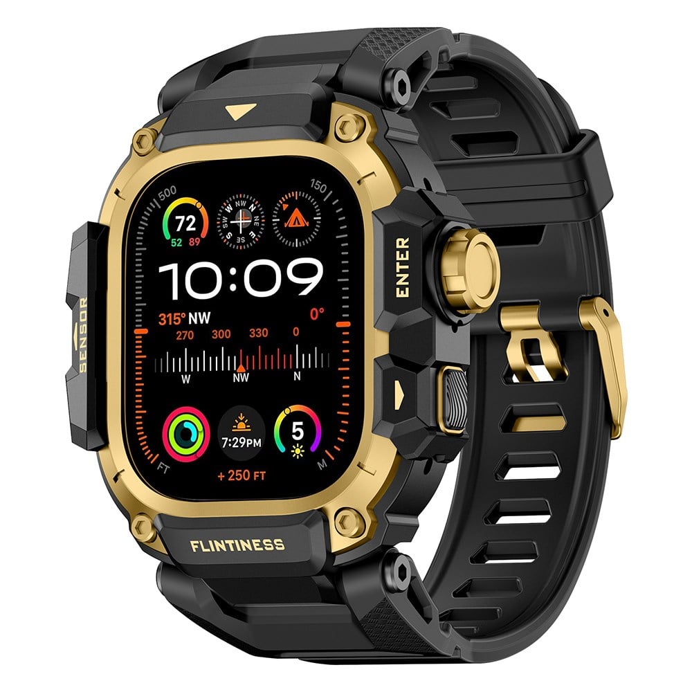 Apple Watch Ultra 49mm Mohseven iWatch Punk Fortress Serisi Kasa Koruyuculu Silikon Kordon