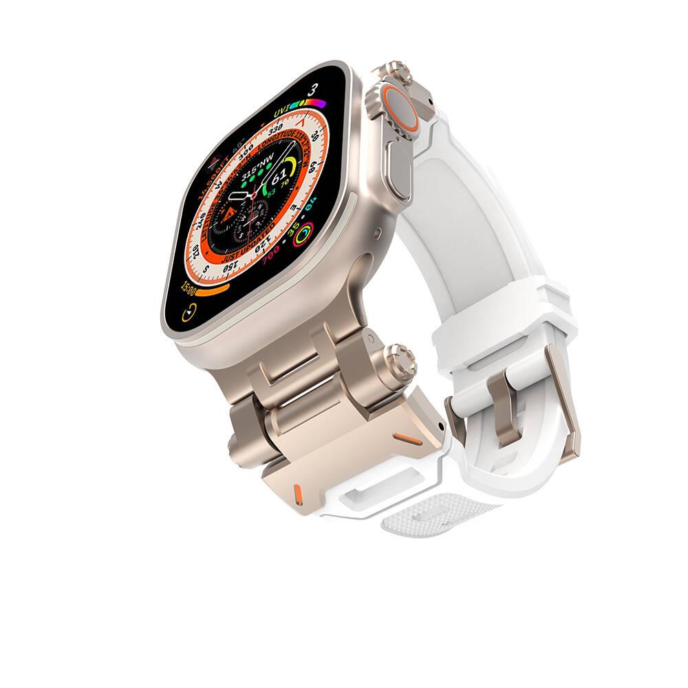 Apple Watch Ultra 49mm Zore KRD-108 Metal Başlıklı Silikon Kordon