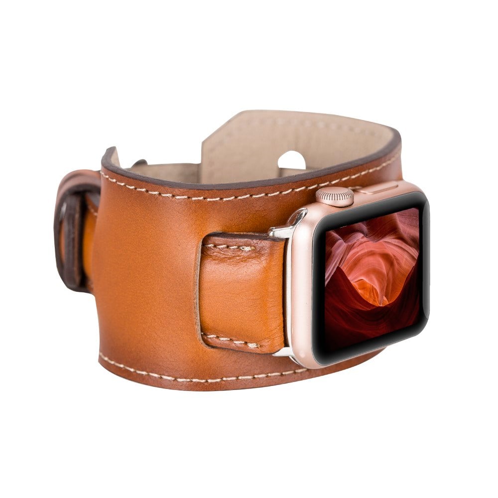 Apple Watch Uyumlu Deri Kordon 42-44-45mm Cuff RST2EF
