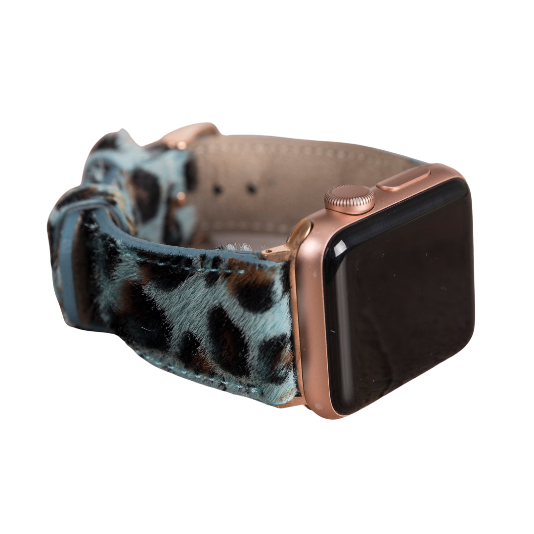 Apple Watch Uyumlu Deri Kordon 42-44-45mm Leopar LEO56N