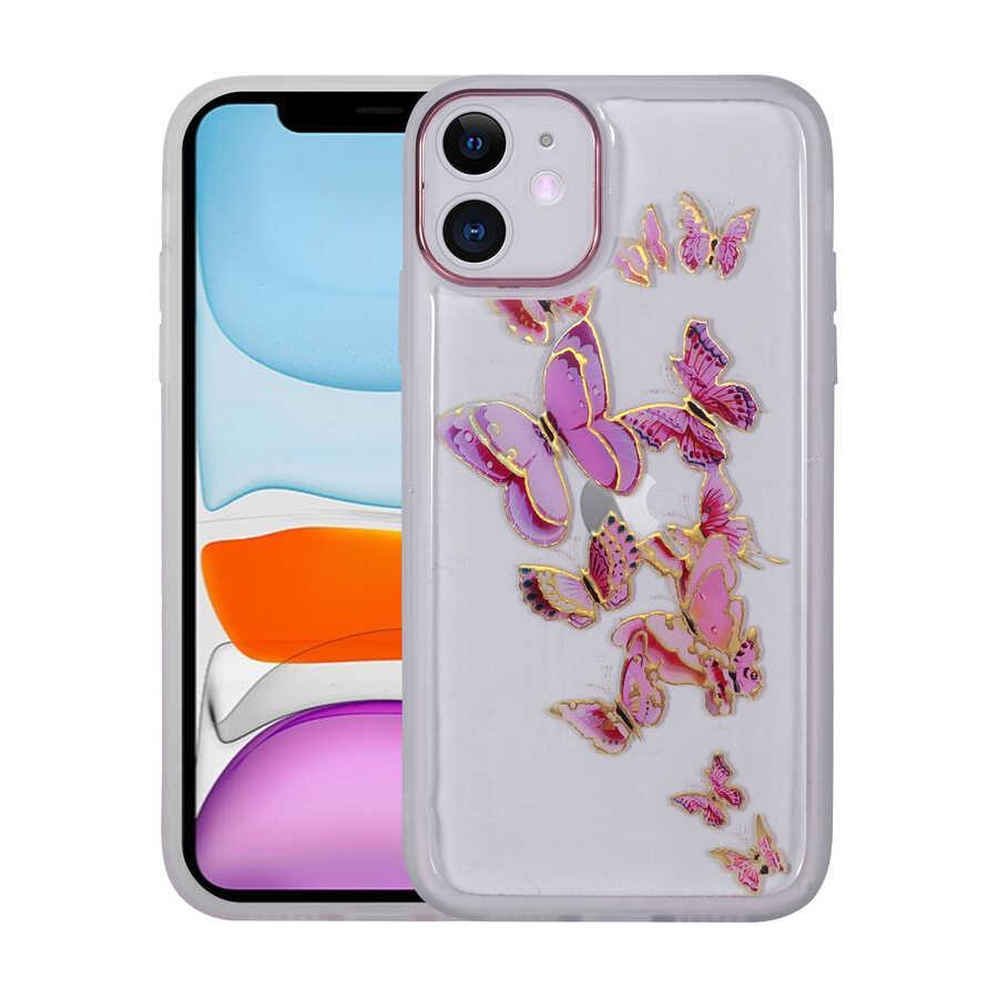 Apple iPhone 11 Kılıf Figürlü Desenli Işıltılı Sert Zore Sos Kapak