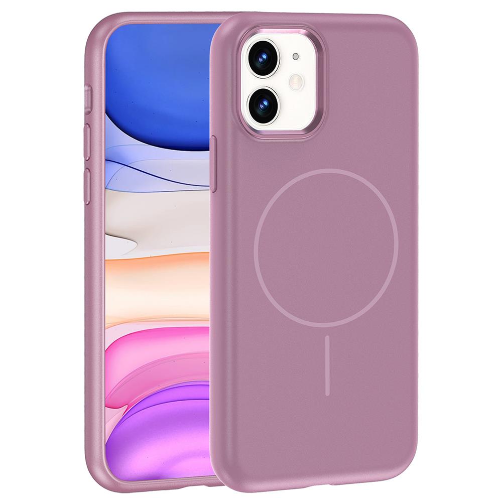 Apple iPhone 11 Kılıf M-Safe Şarj Özellikli Metal Kamera Çerçeveli Zore Edi Silikon Kapak