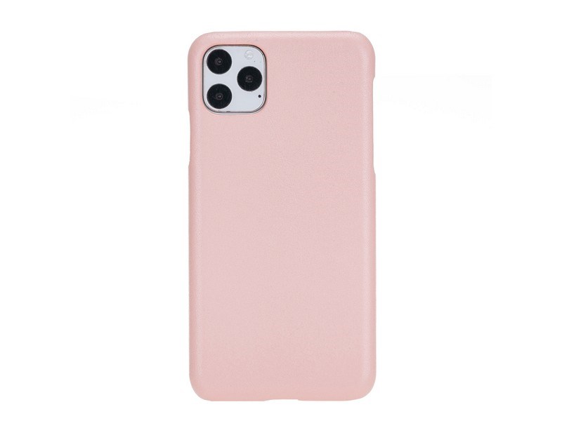 Apple iPhone 11 Pro Max Uyumlu Deri Arka Kapak UJ NU2 Pembe