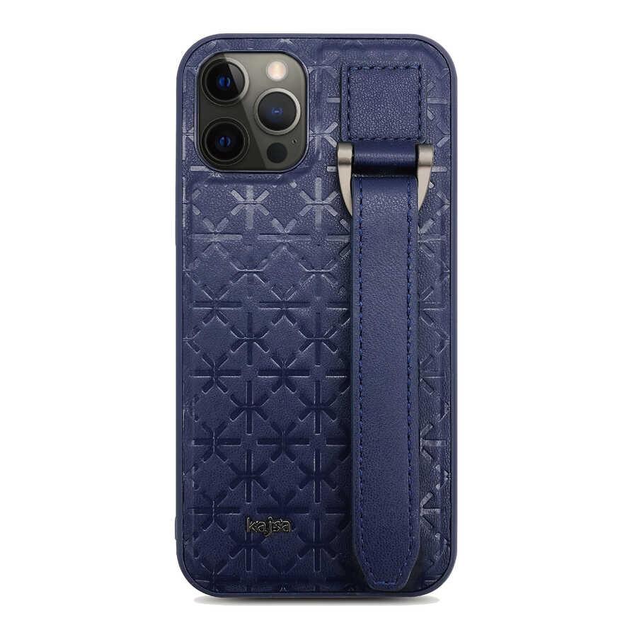 Apple iPhone 12 Pro Max Kılıf Kajsa Neo Clasic Serisi Mono K Strap Kapak