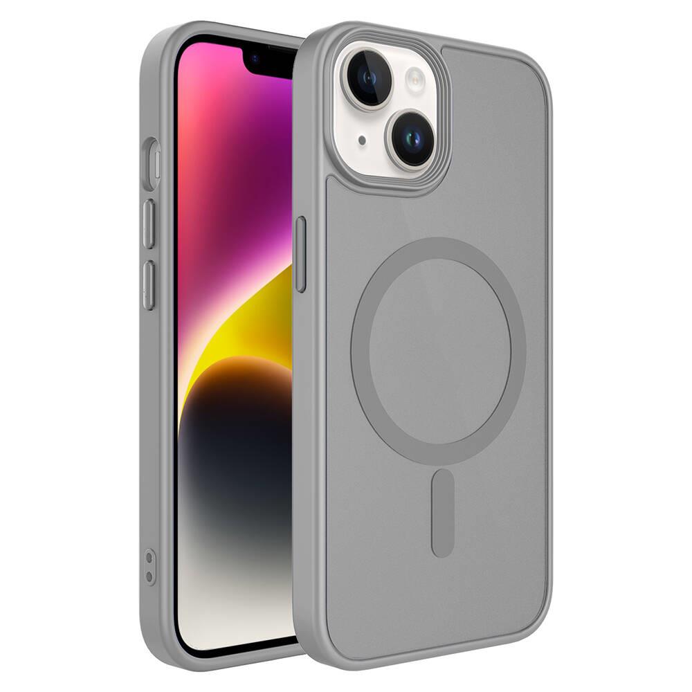 Apple iPhone 13 Kılıf Mat Arka Yüzey Wireless Şarj Özellikli Zore Flet Magsafe Kapak
