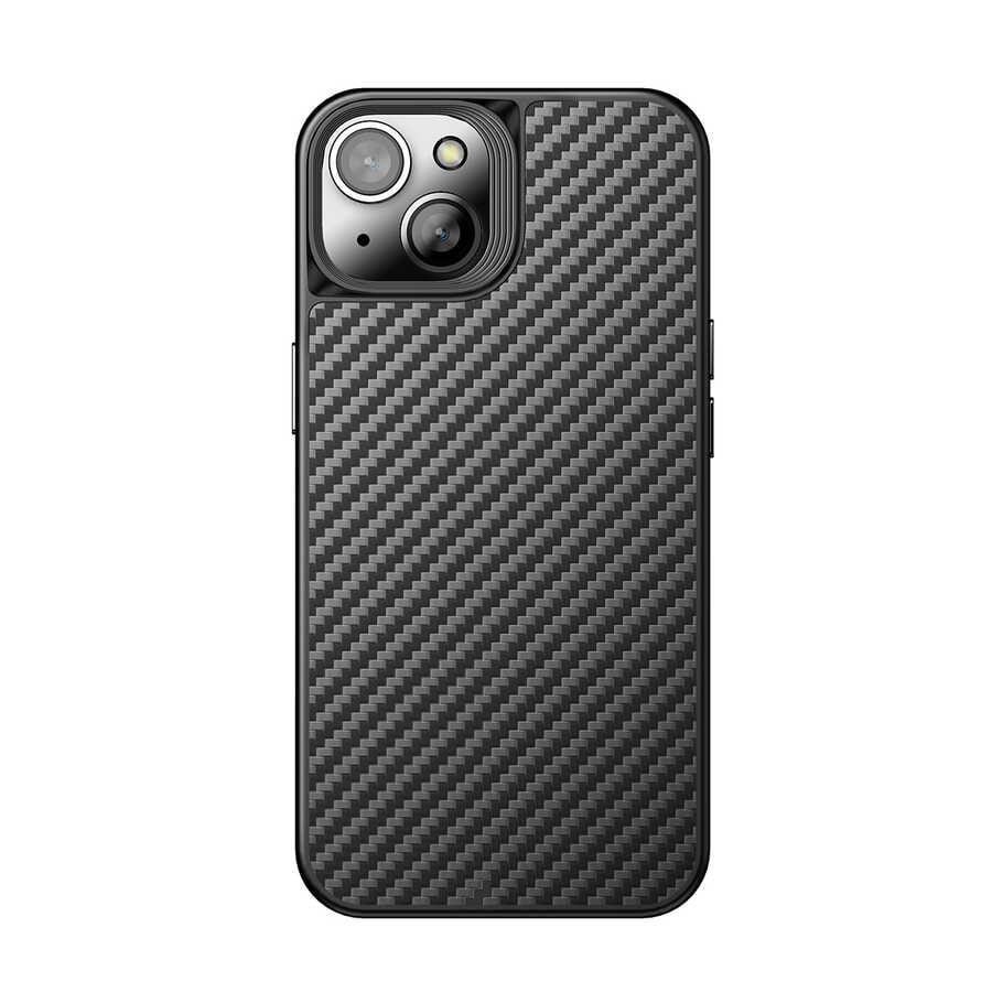 Apple iPhone 14 Kılıf Aramid Karbon Fiber M-safe Özellikli Wlons Radison Kapak