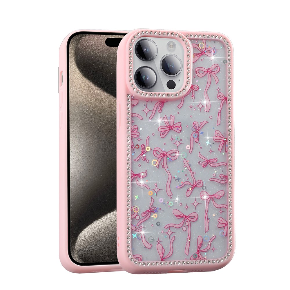 Apple iPhone 14 Pro Kılıf Taşlı ve Simli Tasarım Zore Azra Kapak