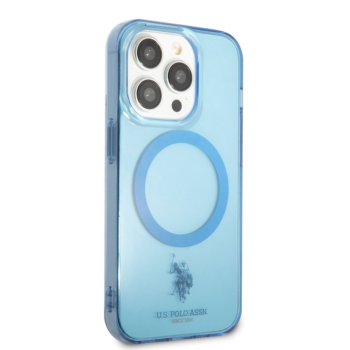 Apple iPhone 14 Pro Kılıf U.S. POLO ASSN. M-safe Şarj Özellikli Transparan Tasarım Kapak