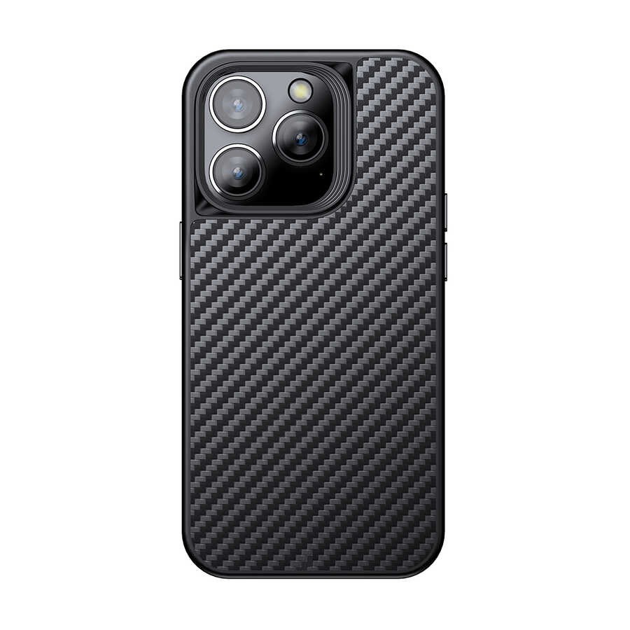 Apple iPhone 14 Pro Max Kılıf Aramid Karbon Fiber M-safe Özellikli Wlons Radison Kapak