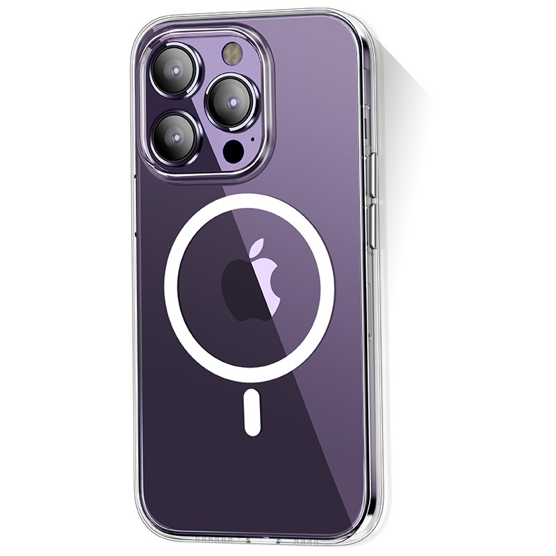 Apple iPhone 14 Pro Max Kılıf M-safe Şarj Özellikli Transparan Sert PC Wlons Pita Kapak