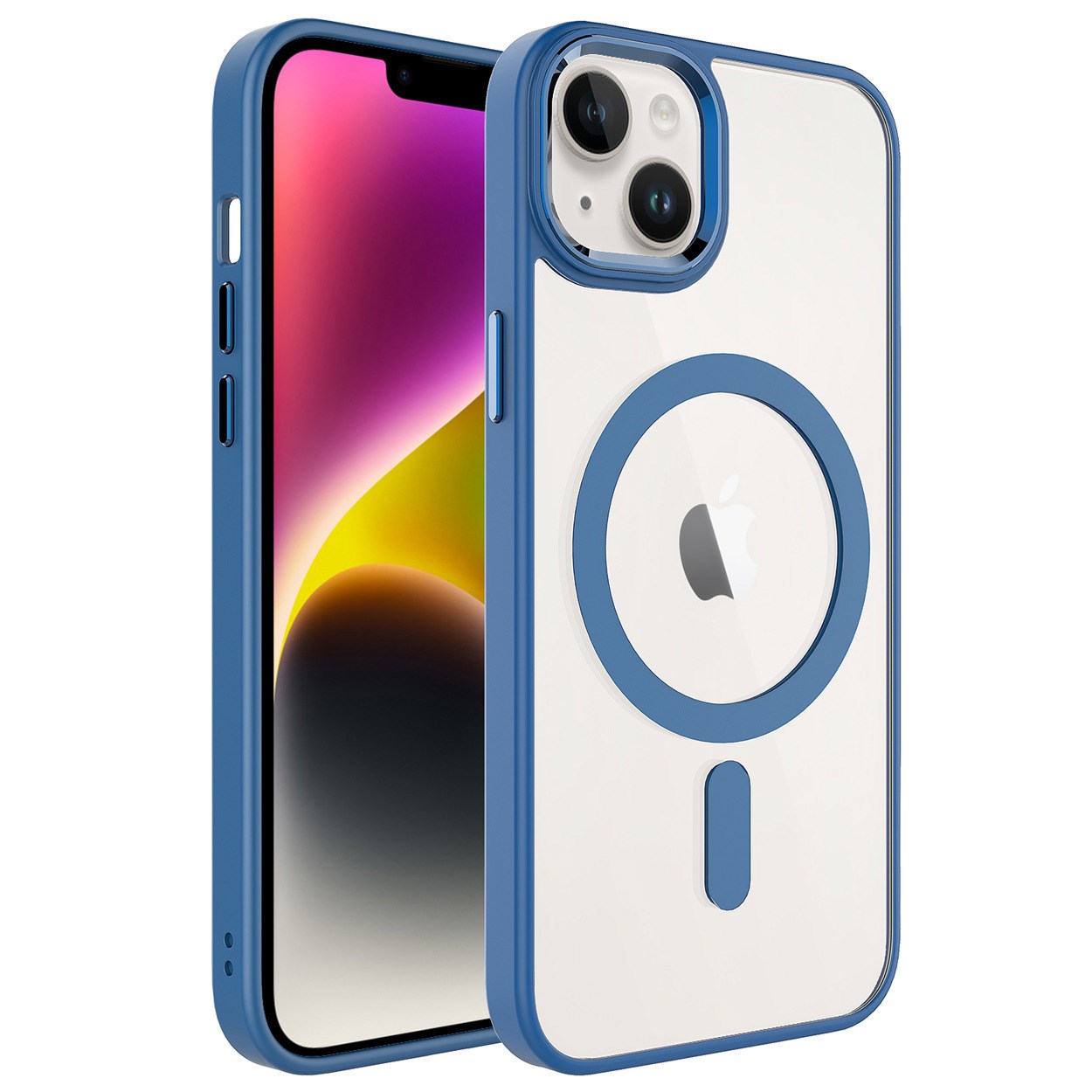 Apple iPhone 15 Kılıf Wireless Şarj Özellikli Zore Krom M-safe Silikon Kapak