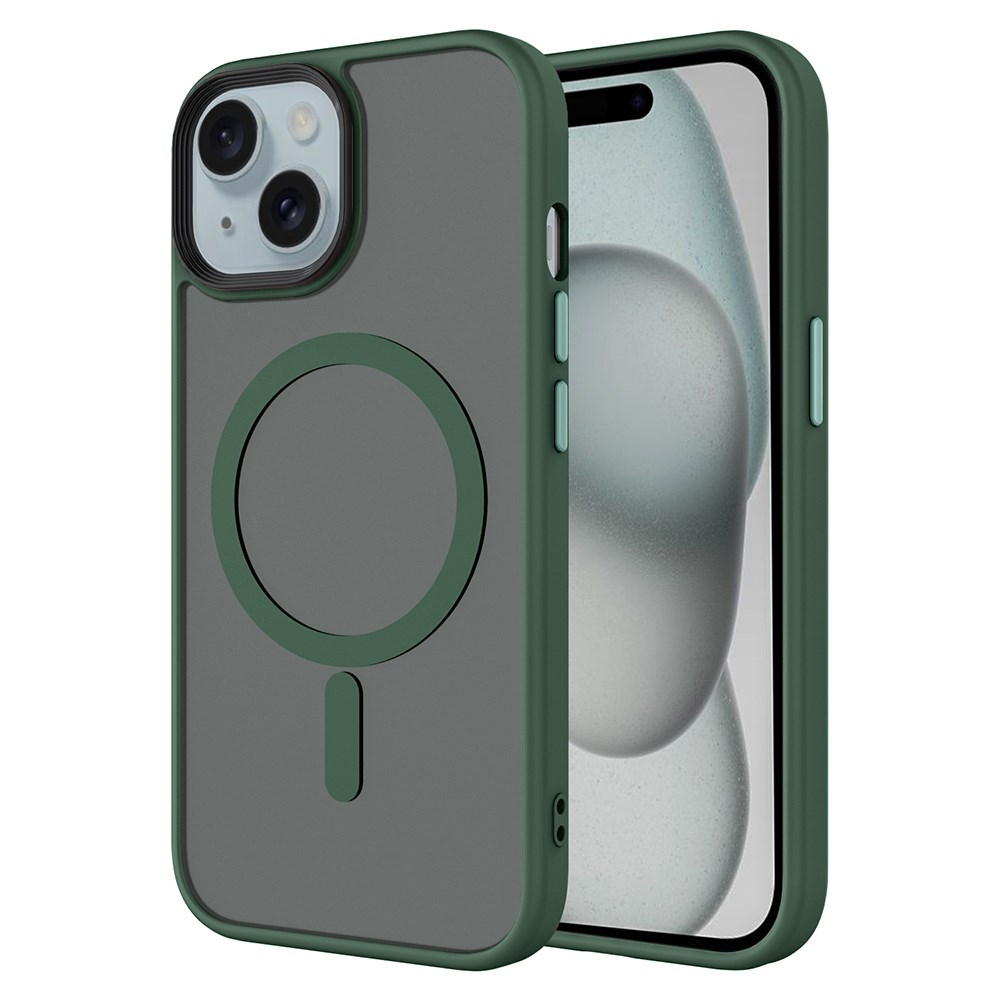 Apple iPhone 15 Plus Kılıf Mat Arka Yüzey Wireless Şarj Özellikli Zore Flet M-safe Kapak