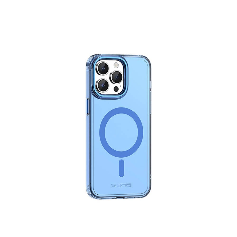 Apple iPhone 15 Pro Kılıf M-safe Şarj Özellikli Saydam Arka Yüzey Recci Crystal Color Serisi Kapak