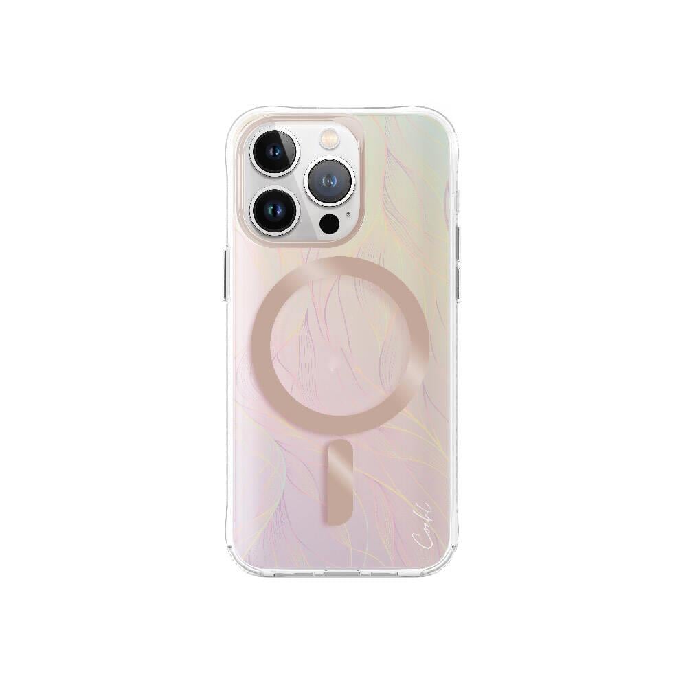 Apple iPhone 15 Pro Kılıf M-safe Şarj Özellikli Yaprak Desenli Coehl Willow Kapak