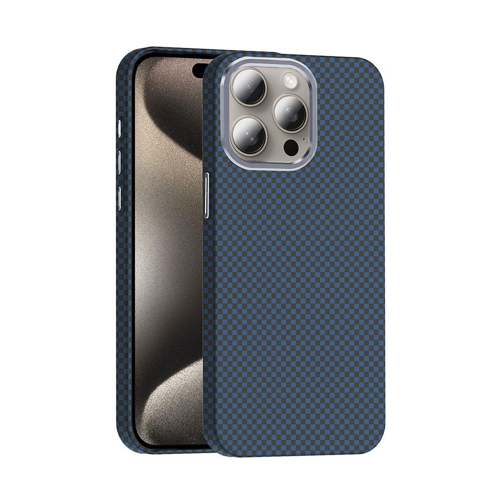 Apple iPhone 15 Pro Kılıf Magsafe Şarj Özellikli Karbon Fiber Görünümlü Zore Gros Kapak