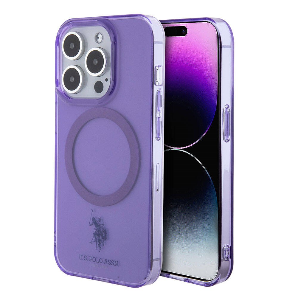 Apple iPhone 15 Pro Kılıf U.S. Polo Assn. Orjinal Lisanslı M-safe Şarj Özellikli Transparan Tasarım Kapak