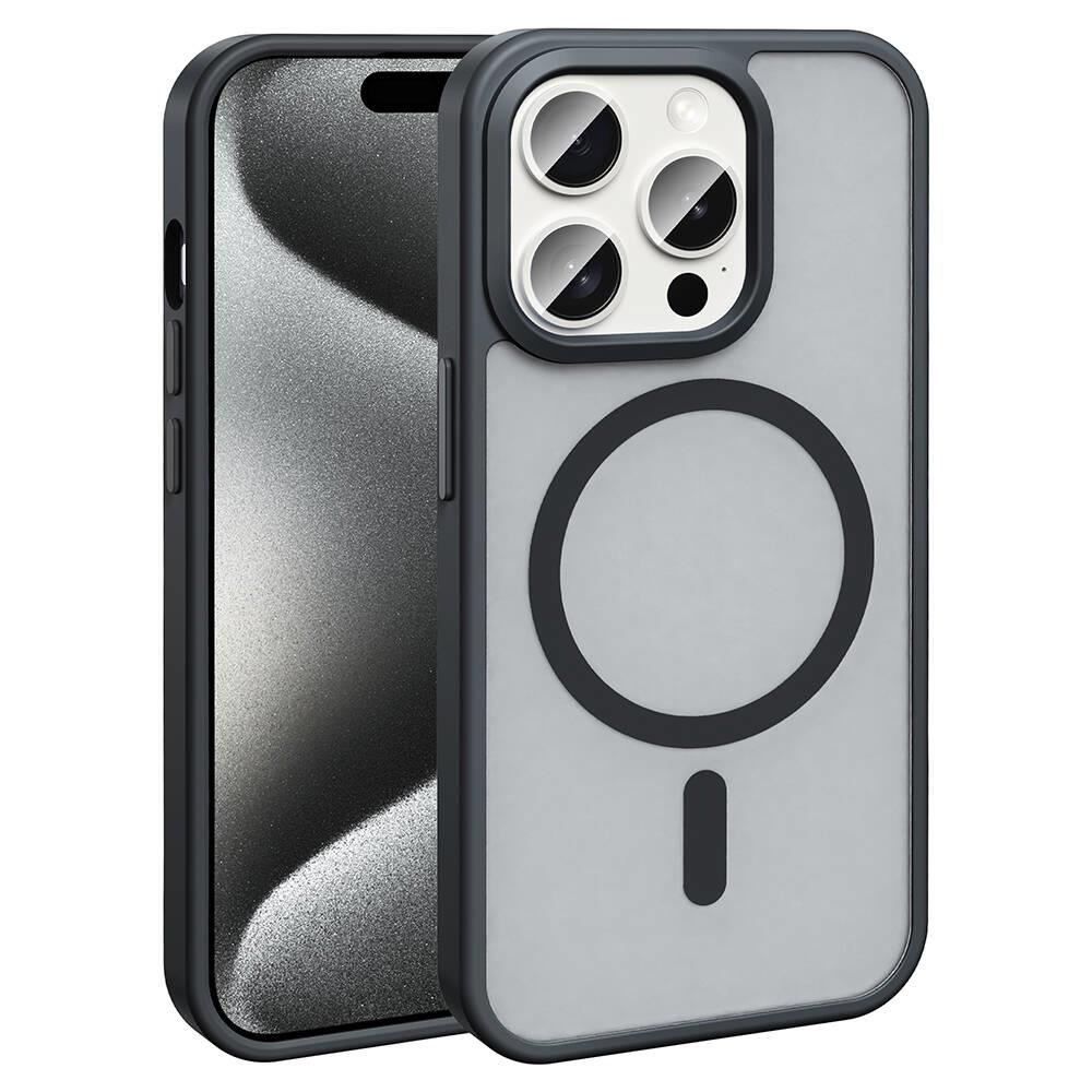 Apple iPhone 15 Pro Max Kılıf Magsafe Şarj Özellikli PU Deri Zore Adora Kapak