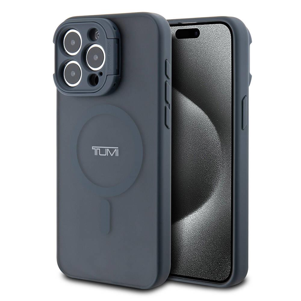 Apple iPhone 15 Pro Max Kılıf TUMI Orjinal Lisanslı M-safe Şarj Özellikli Kamera Standlı Buzlu Mat Kapak