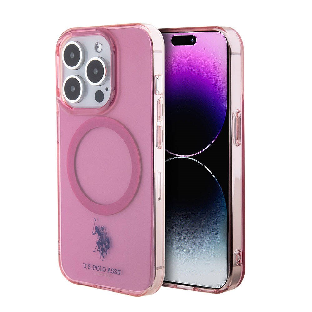 Apple iPhone 15 Pro Max Kılıf U.S. Polo Assn. Orjinal Lisanslı M-safe Şarj Özellikli Transparan Tasarım Kapak