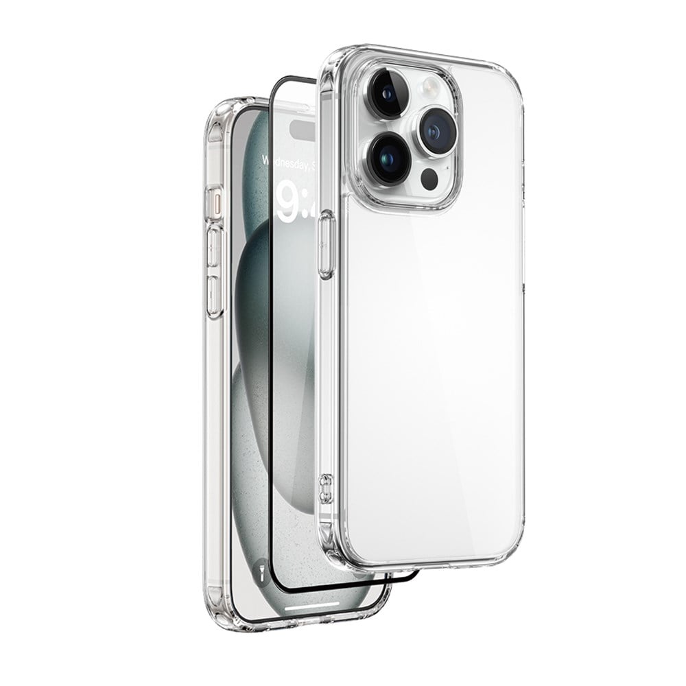 Apple iPhone 15 Pro Wiwu Wi-IP001 Kılıf Ekran Koruyucu Kamera Lensi 3in1 Koruma Seti