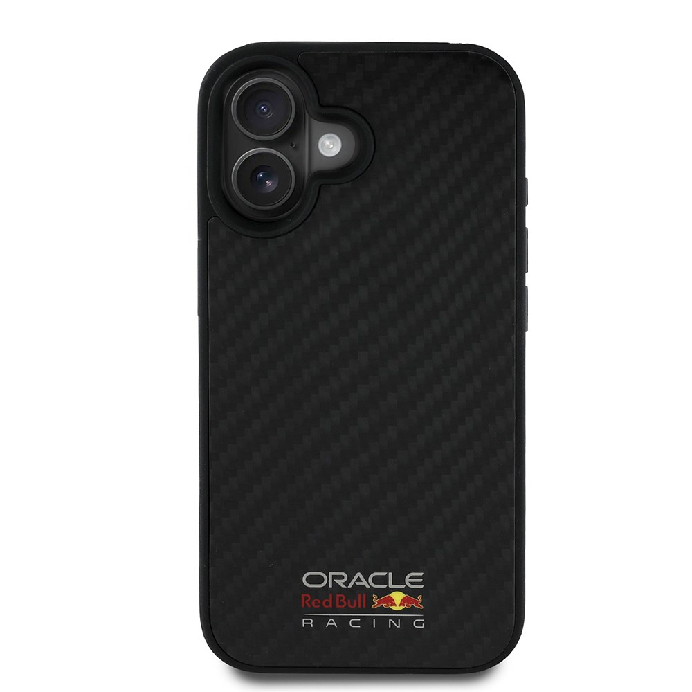 Apple iPhone 16 Kılıf Redbull Orjinal Lisanslı M-safe Şarj Özellikli Karbon Fiber Tasarımlı Parlayan Logolu Kapak